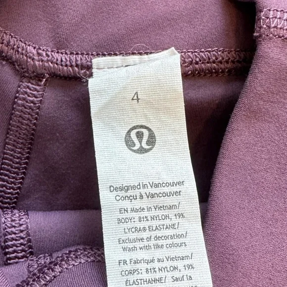 Lululemon Athletics WORN-ONCE Women's Plum Purple Biker Shorts - Picture 2 of 9